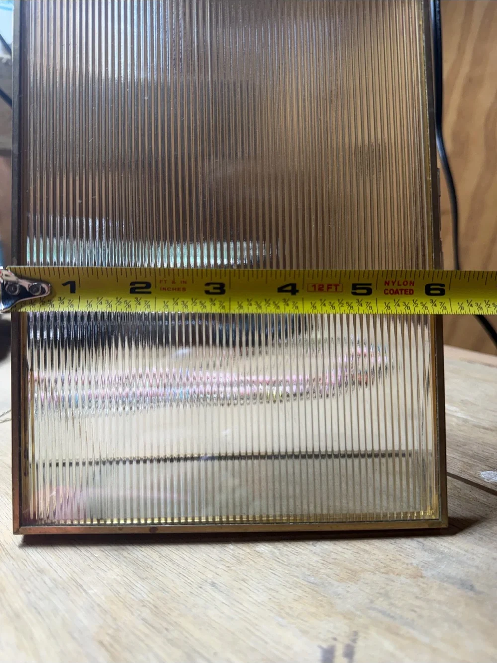 Vintage Brass Fluted Glass Hinged Standing Photo Frame 8x6